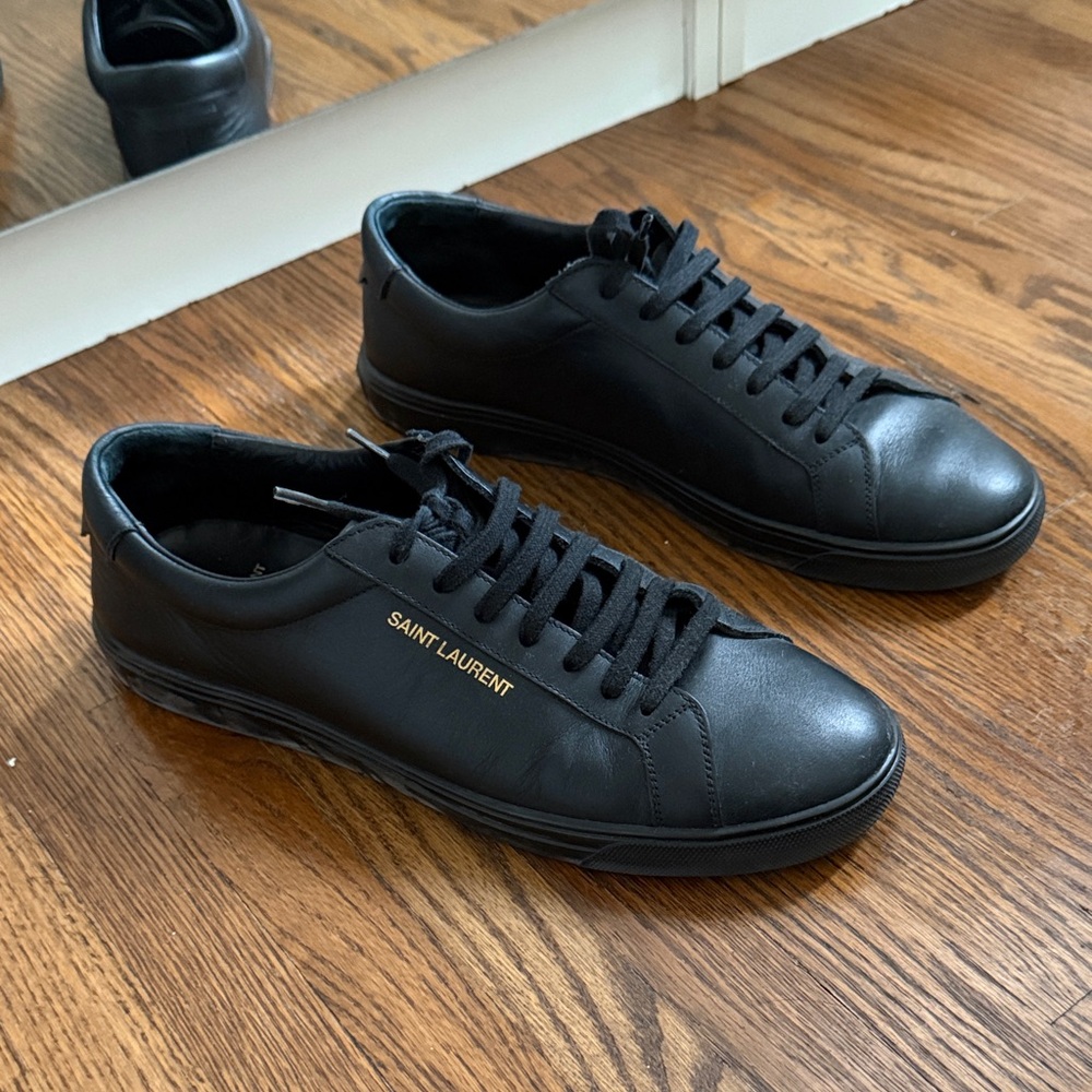 Saint Laurent Men's Black Leather Sneakers